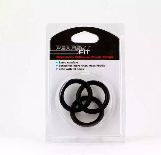 Perfect Fit Silicone 3 Ring Kit Xl Black