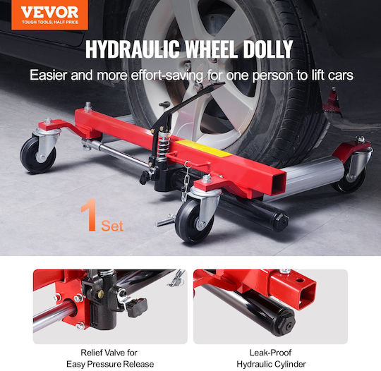 Vevor Wheel Dolly Heavy Duty Vehicle Positioning Tire Jack Car Lifter 1500 Lbs
