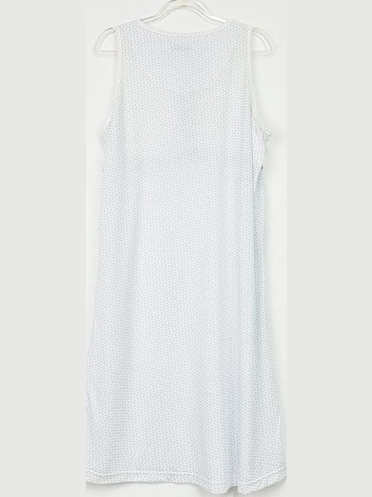 Cootaiya Summer Women's Nightdress White Light Blue