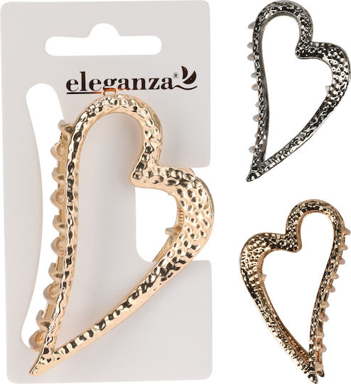 Metal Heart-Shaped Hair Clip Gold 12x9x2.5cm