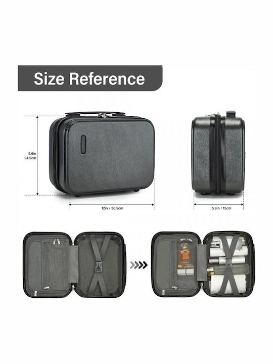 Miss Lulu Hard Shell Cosmetic Case – Durable Travel Makeup Organizer Ykk Zipper Grey