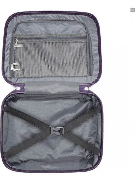 Miss Lulu British Traveller Lightweight 14 Inch Polypropylene Vanity Case Purple