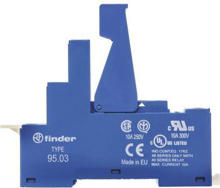 Finder Υποδοχή Ρελέ Σειράς 40.31 Μονάδων 99.02 86.30 Βιδωτοί Ακροδέκτες Τοποθέτηση Ράγα Din 35mm 95.03spa