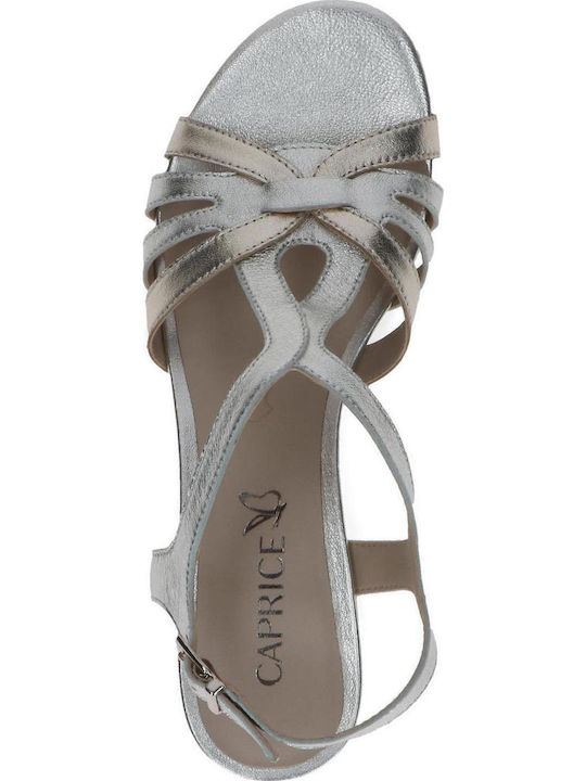 Leder Sandalen Silber