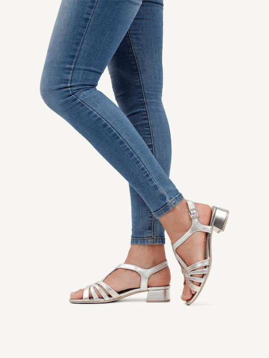 Leder Sandalen Silber