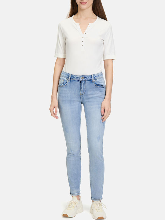 Damen Bluse Baumwolle Kurzärmelig OffWhite