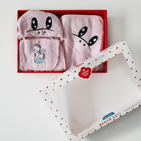 Cottonbox Halat De Baie Pentru Bebeluşi Set De Baie Cu Glugă Unicorn