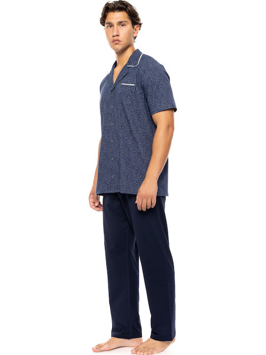 Ulisse Men's Summer Pajamas Set Deep Blue Ulisse Men's Summer Pajamas Set Deep Blue