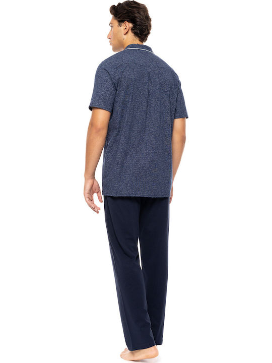 Ulisse Men's Summer Pajamas Set Deep Blue