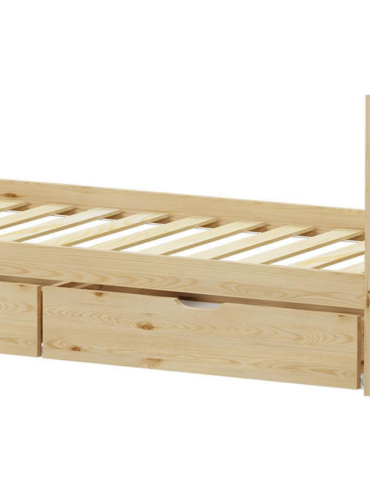 Kinderbett Einzeln mit Stauraum Beige für Matratze 90x190cm