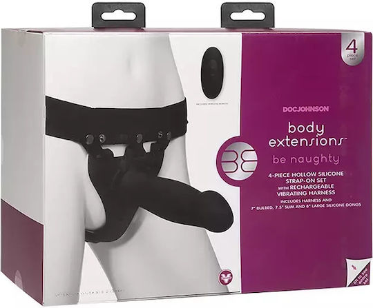Doc Johnson Naughty Silicone Harness + Dildo + Remote
