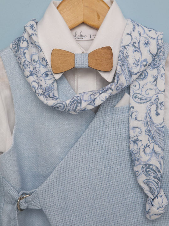 Baptism Suit for Boy Adonis White-Sky Blue 1706 Bambolino Bmb-1706
