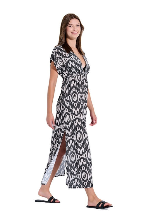 Rochie de Plajă pentru Femei Jeannette Vâscoză Croială Lejeră 8087negru