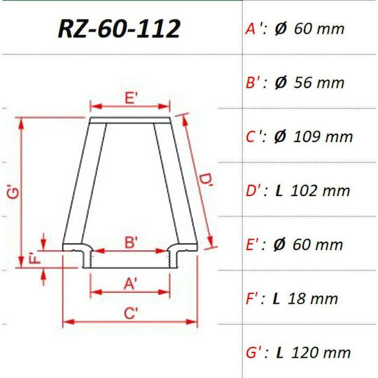 Dna Rz Series 60mm Inlet 120mm Length Air Filter Diameter Intake 60mm Airflow 4.800ltr/min Vehicles Up To 200hp Dna Filters Rz-60-112