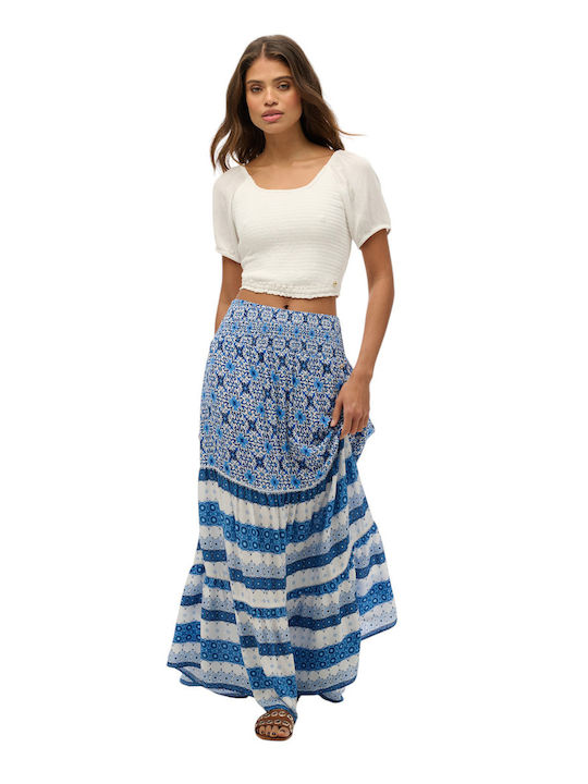 Ovin Printed Maxi Skirt Maxi Φούστα Blue