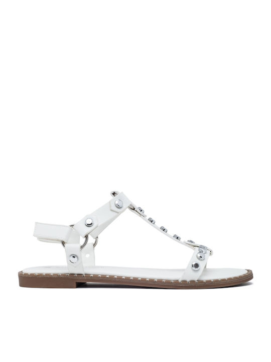 Flache Sandalen für Damen in Weiß Farbe