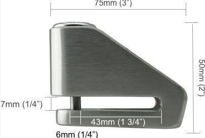 Xena Χ1 Motorcycle Disc Brake Lock with 6mm Pin in Silver