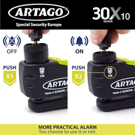 Artago Blocare disc motocicletă cu alarmă