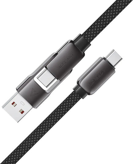 Acefast USB 2.0 Cable USB-C male - USB-A 60W Black 1.2m (C13-04)