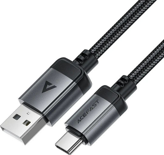 Acefast Braided USB 2.0 Cable USB-C male - USB-A 18W Μαύρο 1.2m C20-04
