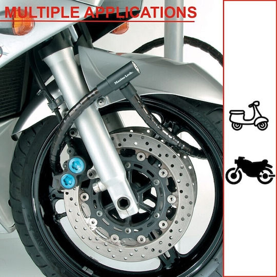 Master Lock 8218eurdps Motorrad-Sicherheitsschloss "Snake" Typ 2m Φ22mm