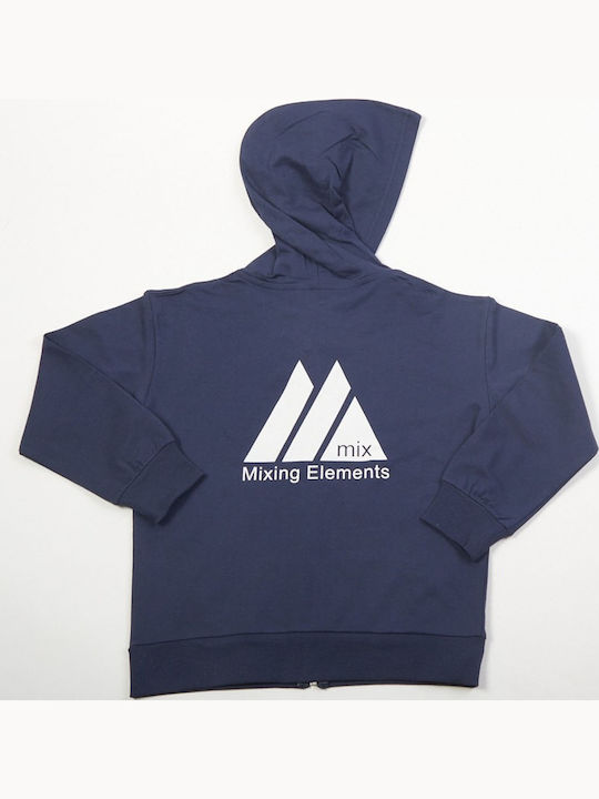 Kids Cardigan with Hood Navy Blue