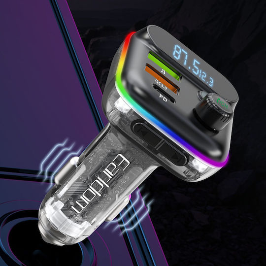 Earldom FM Transmitter Αυτοκινήτου mit Bluetooth / USB / Typ-C,TC-TC