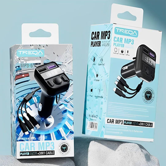 Treqa FM Transmitter Αυτοκινήτου Φορτιστής με Bluetooth / USB