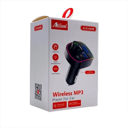 Allison FM Transmitter Αυτοκινήτου ALS-A64B με Bluetooth