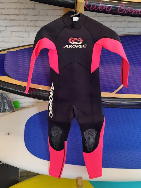 Aropec V20 Kids Full Body Wetsuit with Zip Black / Fuchsia 2mm