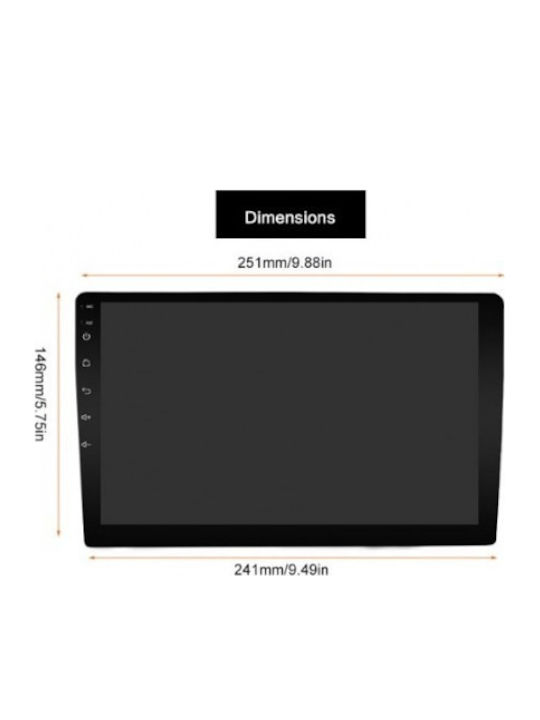 Ηχοσύστημα Αυτοκινήτου (Bluetooth/USB/WiFi/GPS/Apple-Carplay/Android-Auto) με Οθόνη Αφής 10"