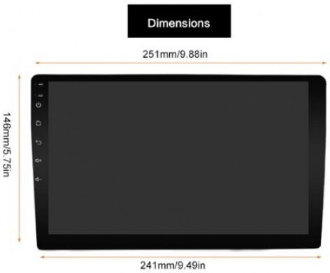 Οθόνη 10.1" Multimedia για Ταμπλό Αυτοκινήτου με Bluetooth / GPS