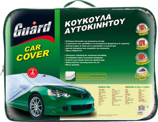 Guard SilverTech Κουκούλα με Τσάντα Μεταφοράς 500x160cm Αδιάβροχη XXLarge για Sedan που Στερεώνεται με Λάστιχο