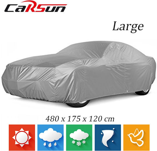 Carsun Car Covers 480x175x120cm Waterproof Large for Sedan with Elastic Straps