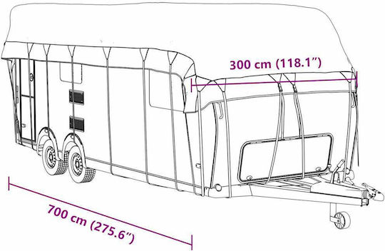 vidaXL Covers 700x300cm Waterproof Secured with Straps