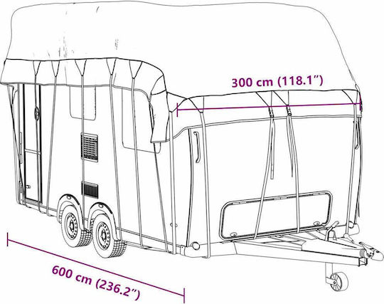vidaXL Κουκούλα 600x300cm Αδιάβροχη που Στερεώνεται με Ιμάντες