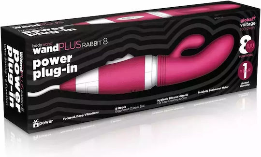 Bodywand Plus Rabbit 8 Silicone Plug-in Wand Massager Δονητής Rabbit Pink