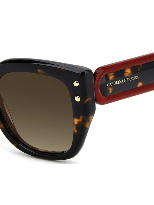 Carolina Herrera Women's Sunglasses with Brown Tartaruga Plastic Frame and Brown Gradient Lens HER 0312/S 086/HA