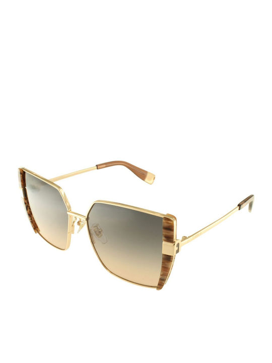 Furla Women's Sunglasses with Gold Metal Frame and Multicolour Gradient Lens SFU819 300Y