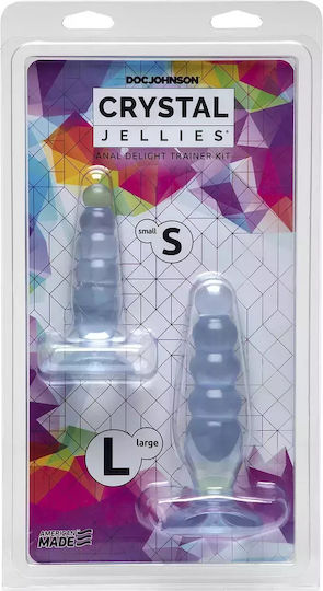 Doc Johnson Crystal Jellies Anal Delight Trainer Kit Πρωκτικές Σφήνες Σετ Clear 2τμχ