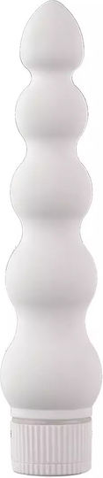 Doc Johnson White Nights Ribbed Vibe Analvibrator Weiß 18cm