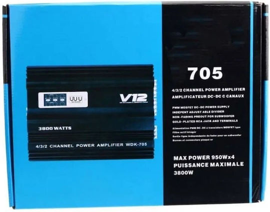 WDK-V705 Car Audio Amplifier 4 Channels Class A/B