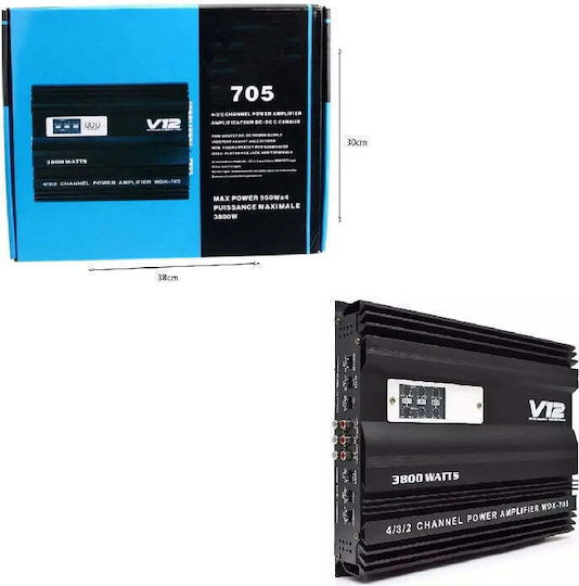 WDK-V705 Car Audio Amplifier 4 Channels Class A/B