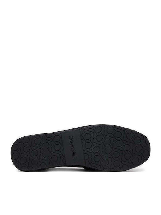 Din piele Espadrile pentru bărbați în culoarea Negru