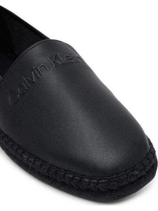 Din piele Espadrile pentru bărbați în culoarea Negru