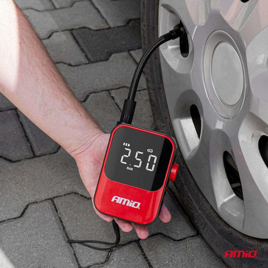 AMiO Τρόμπα Αυτοκινήτου 150PSI Επαναφορτιζόμενη με Μπαταρία 12V