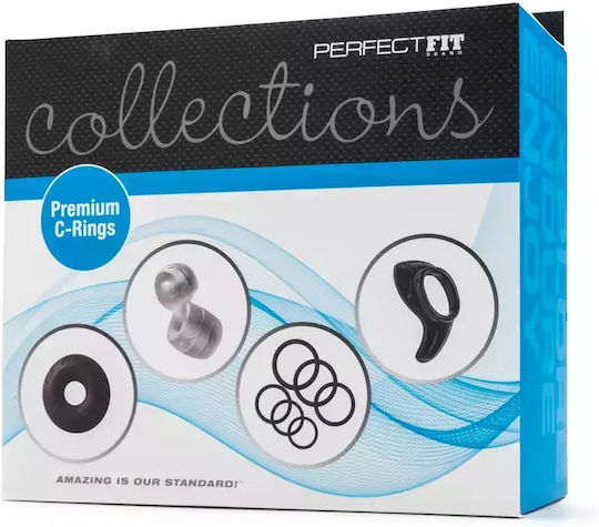 Perfect Fit Brand Collections Premium Cock Rings Set Cock Rings Schwanz & Hoden Schwarz 9Stück