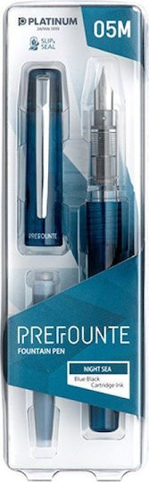 Platinum Prefounte Writing Pen Medium 0.8mm Blue made of Plastic with Red Ink