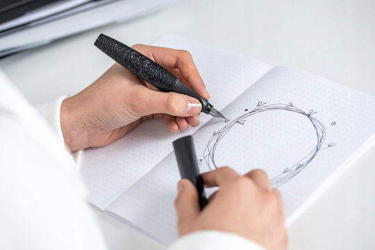 Pelikan Writing Pen Medium 0.8mm White made of Steel with Blue Ink and with 1 Replacement Nibs