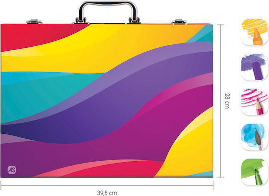 AS Deluxe Rainbow Painting Set in Case With 100 Accessories 24x22.5cm